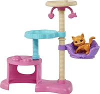 Barbie - Poupée et animaux de compagnie Kitty Condo et accessoires