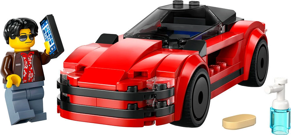 LEGO City La voiture de sport rouge, ensemble de supervoiture pour les 5 ans et plus 60448