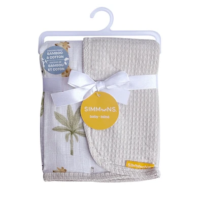 Couverture Simmons Gaufre/Bambou Gris Safari