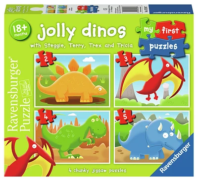 Ravensburger My First Puzzle, Jolly Dinos (2, 3, 4 & 5 piece) Jigsaw Puzzles - English Edition