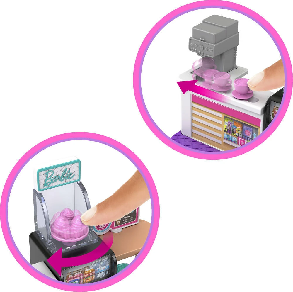 Barbie Mini BarbieLand Collectible Bakery Playset with 1.5-inch Barbie Doll, Interactive Play Areas for Storytelling Fun
