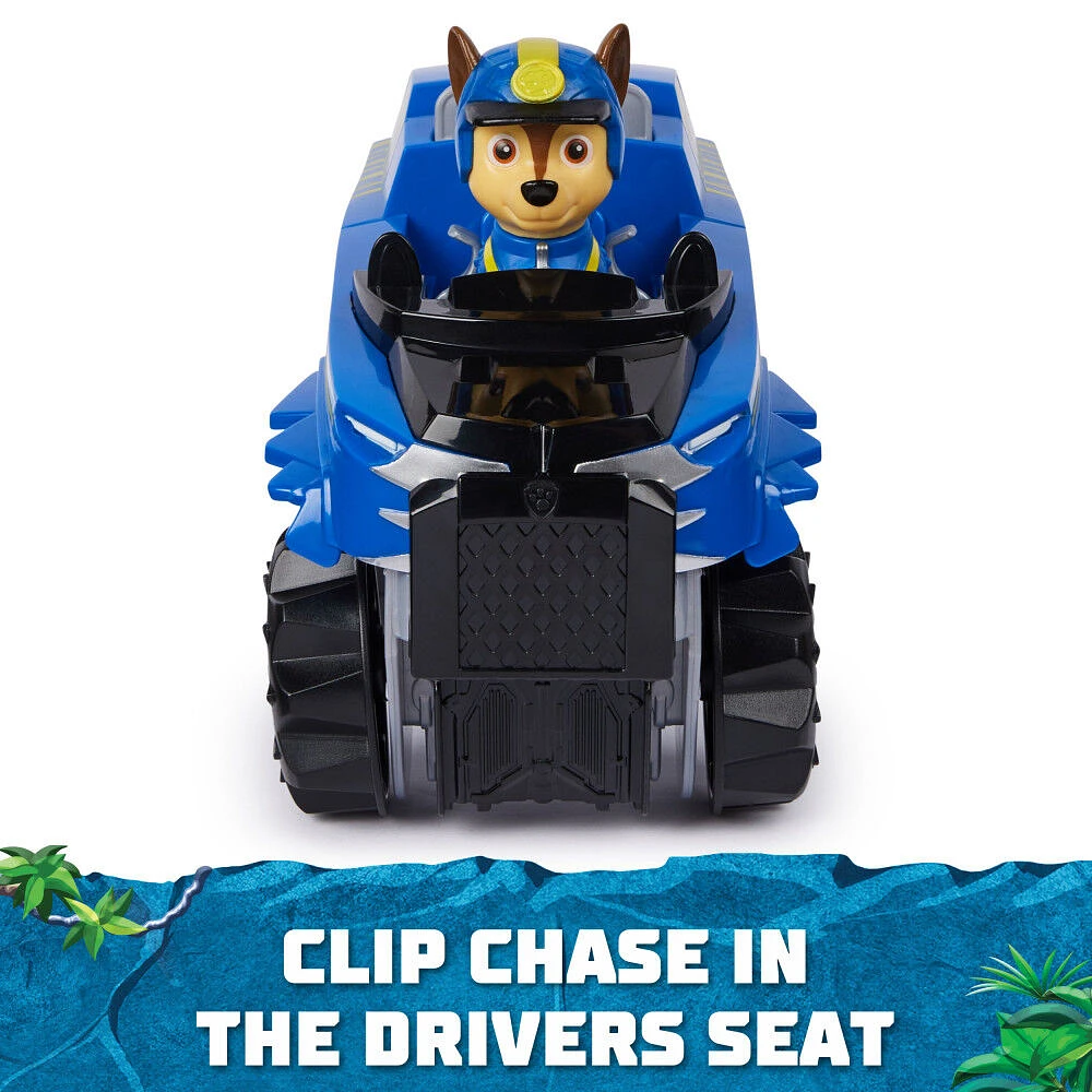 PAW Patrol Jungle Pups, Chase's Tiger Vehicle, Camion avec figurine articulée à collectionner