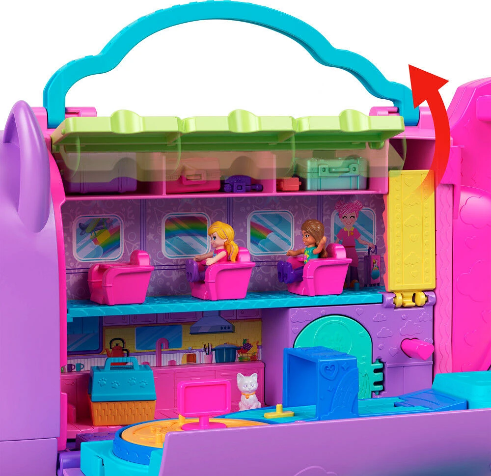 Polly Pocket-Avion Chaton Transformable-Coffret avec 2mini-figurines