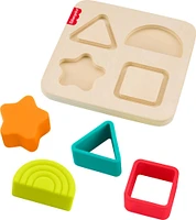 Fisher-Price Casse-tête en silicone et bois, tri, 5éléments