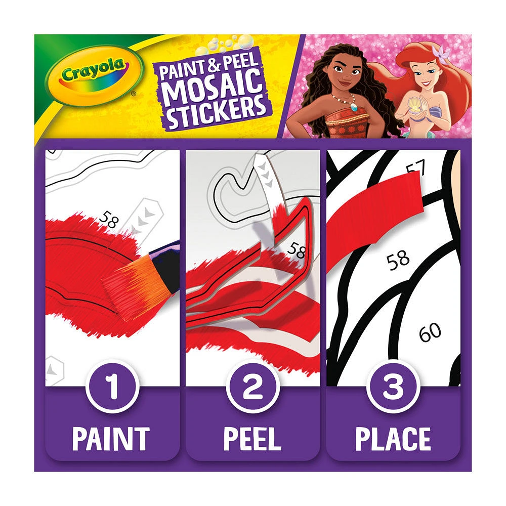 Crayola Paint & Peel Mosaic Stickers Kit, Disney Princess