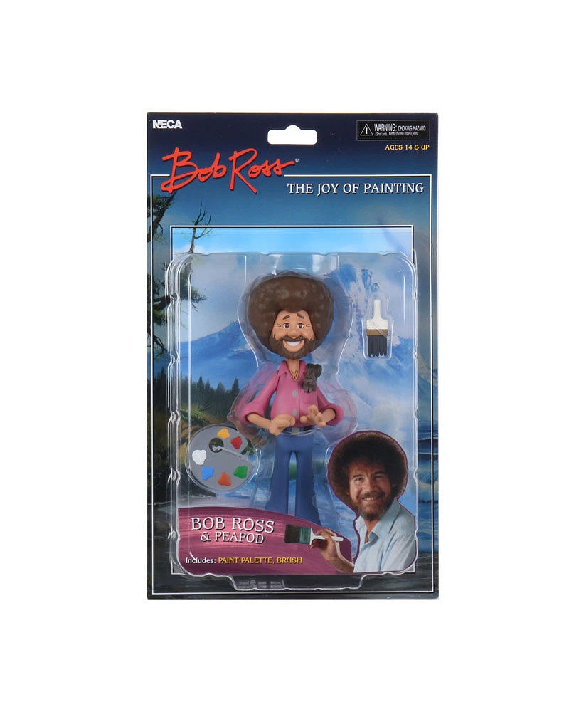 Bob Ross- 6" Figurine- Toony Figurine  Bob Ross avec Peapod