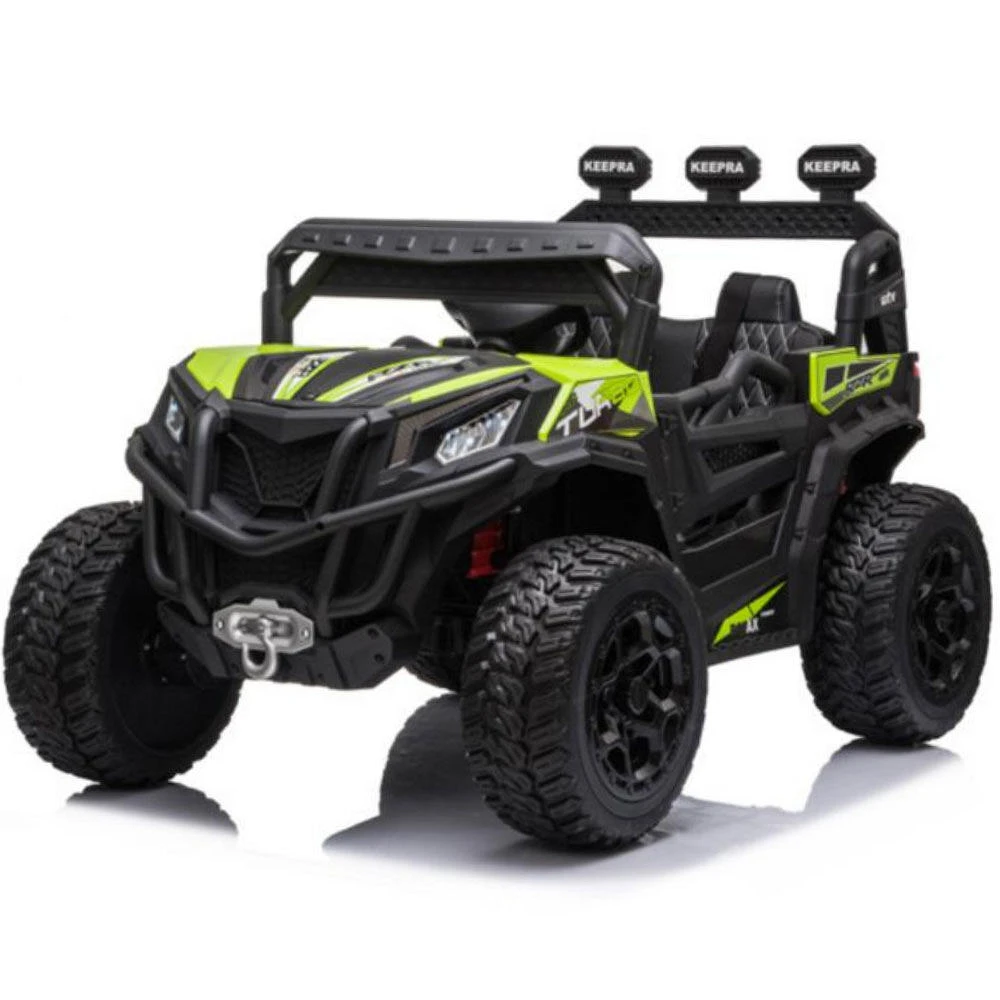 KidsVip 12V Enfants et Tout-Petits Junior Sport Utility UTV Voiture Eléctrique avec Commande à Distance - Vert - Édition anglaise