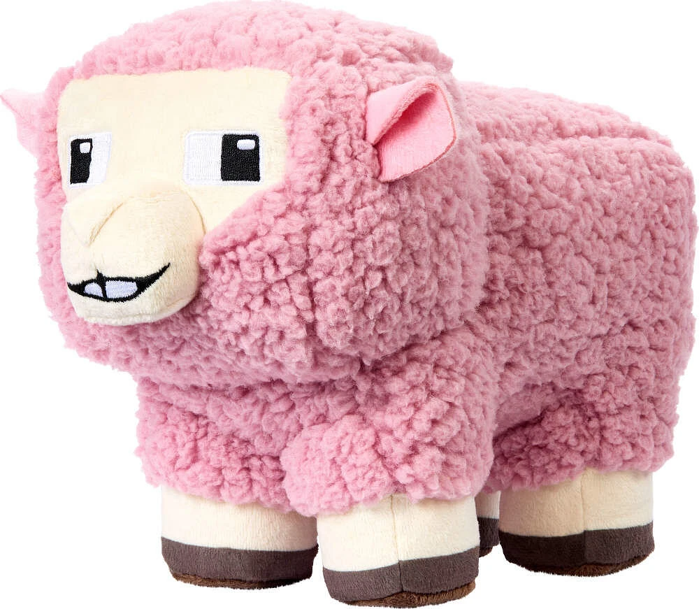 Minecraft Pink Sheep Plush Toy, 8-inch Collectible Soft Doll Inspired by A Minecraft Movie