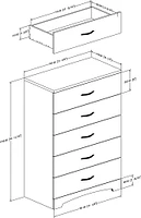 Step One 5-Drawer Chest Dresser- Pure White