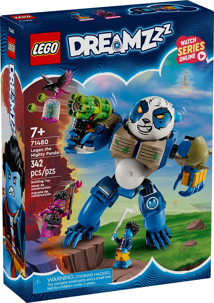 LEGO DREAMZzz Logan the Mighty Panda Animal Toy, Fantasy Gift for Kids' with 2 Minifigures, 71480