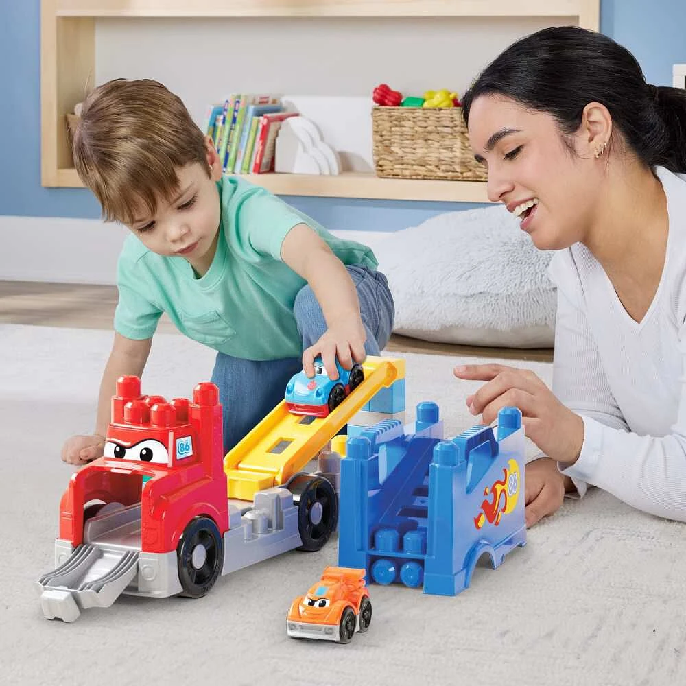 MEGA BLOKS Camion Course et Construction coffret avec 19 pièces