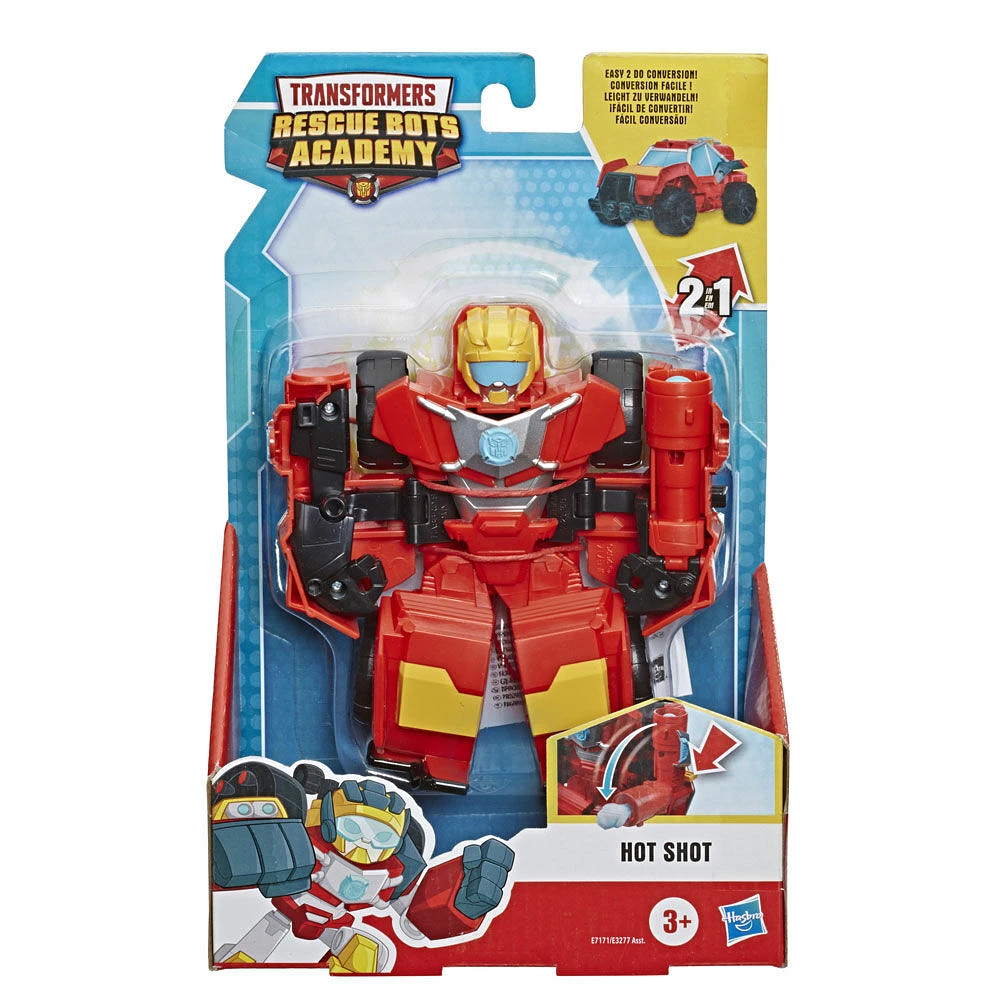 Playskool Heroes - Transformers Rescue Bots Academy Hot Shot Converting Toy Robot, 6-Inch Collectible Action Figure