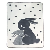 Koala Baby - Cream/Grey Bunny Jacquard Blanket