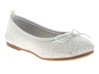 Ballerines blanches pailletées pour petites filles