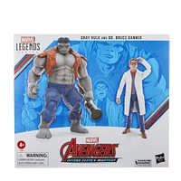 Hasbro Marvel Legends Series Gray Hulk and Dr. Bruce Banner, Avengers 60th Anniversary Collectible 6 Inch Action Figures
