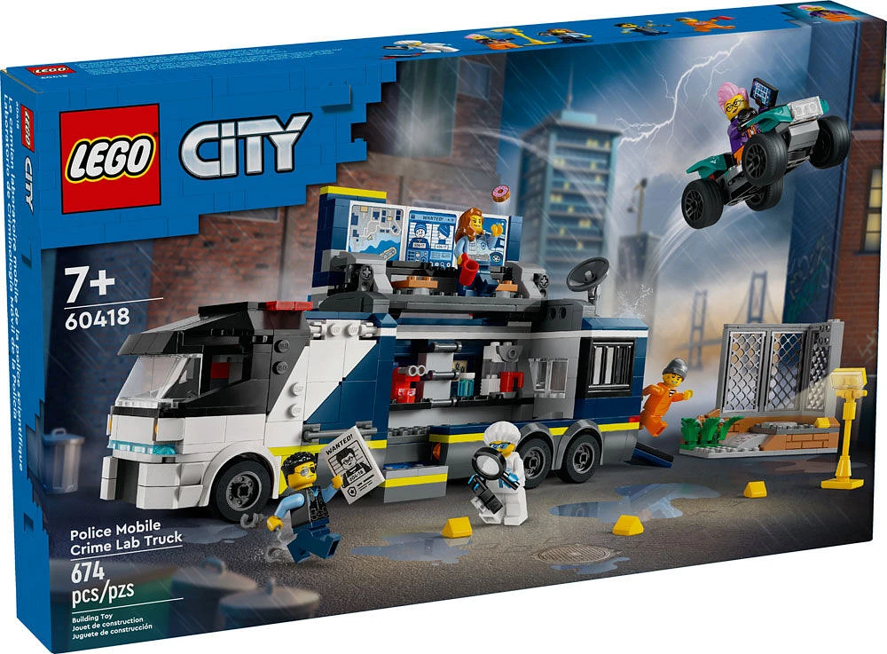 Jouet LEGO City Le camion laboratoire mobile de la police scientifique 60418