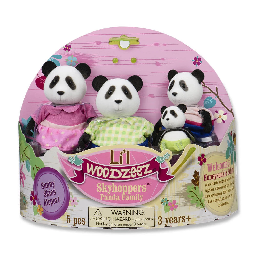 Skyhopper Panda, Li'l Woodzeez, Ensemble de petites figurines de pandas