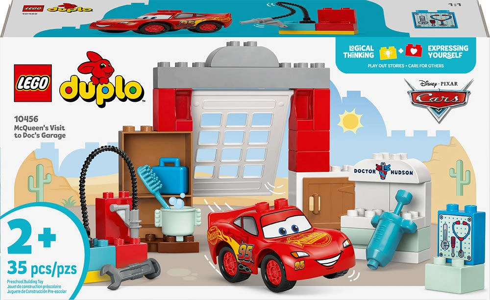 LEGO DUPLO Disney and Pixar Cars McQueen's Visit to Doc's Garage - Toddler Toy For Kids 2+ - 10456