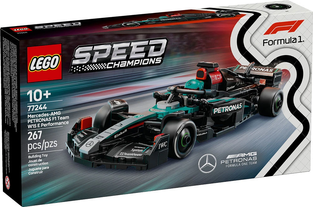 LEGO Speed Champions Voiture de course Mercedes-AMG F1 W15, Ensemble de jouet de véhicule et pilote 77244