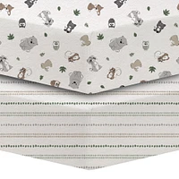 Lot de 2 draps en flanelle Koala Baby Woodland/Stripes