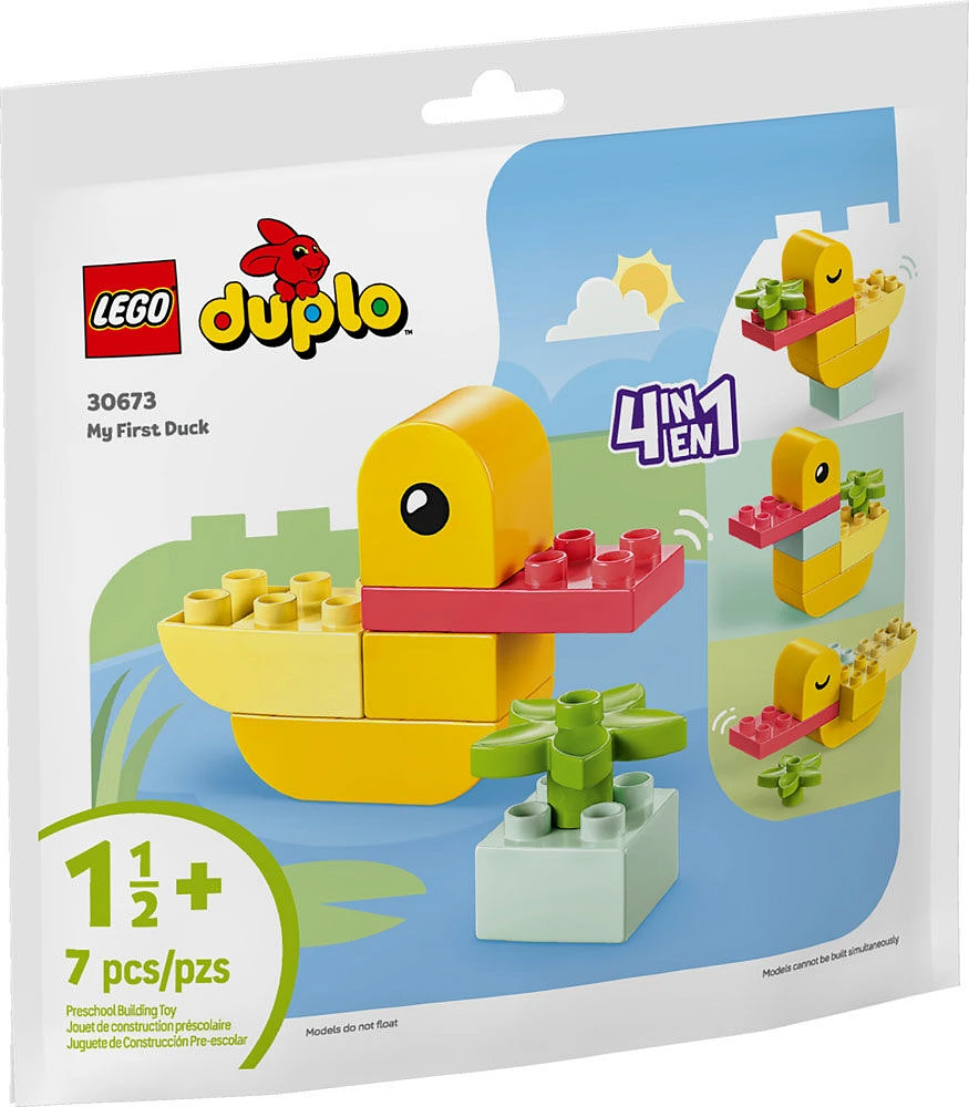 LEGO DUPLO My First Duck Building Toy - Build 4 Different Ways - Great Gift for Toddlers - 30673