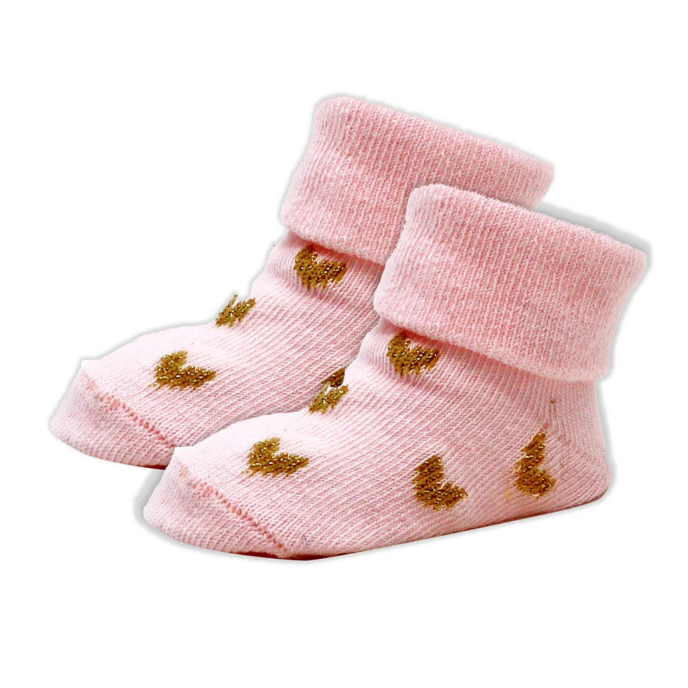 Baby Mode Blush Knit Hat & Bootie Set 0-6M