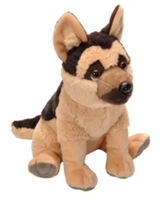 German Shepherd Dog plush toy, dark tan coloration, 12" (30 cm) height,