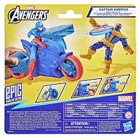 Marvel Avengers Epic World of Action Moto lance-bouclier Captain America, figurine et moto