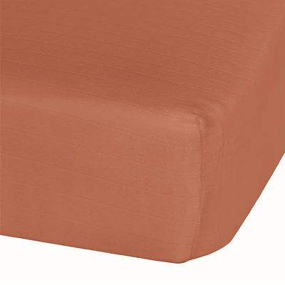 Perlimpinpin-Muslin fitted sheet-Cinnamon