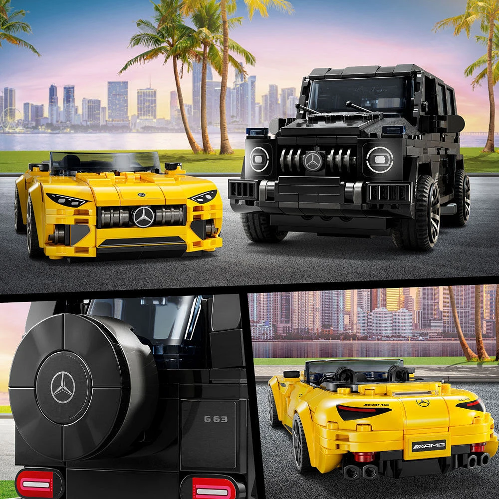 LEGO Speed Champions Mercedes-AMG G 63 & Mercedes-AMG SL 63 Car Toys, 2 Buildable Models for Vehicle Fans 76924