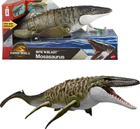Jurassic World Rebirth Bite N Blast Mosasaurus Action Figure and Mini Dilophosaurus, Dinosaur Toy