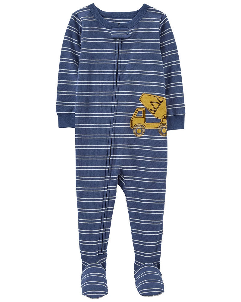 Carter's One Piece Truck 100% Snug Fit Cotton Footie PJs Blue