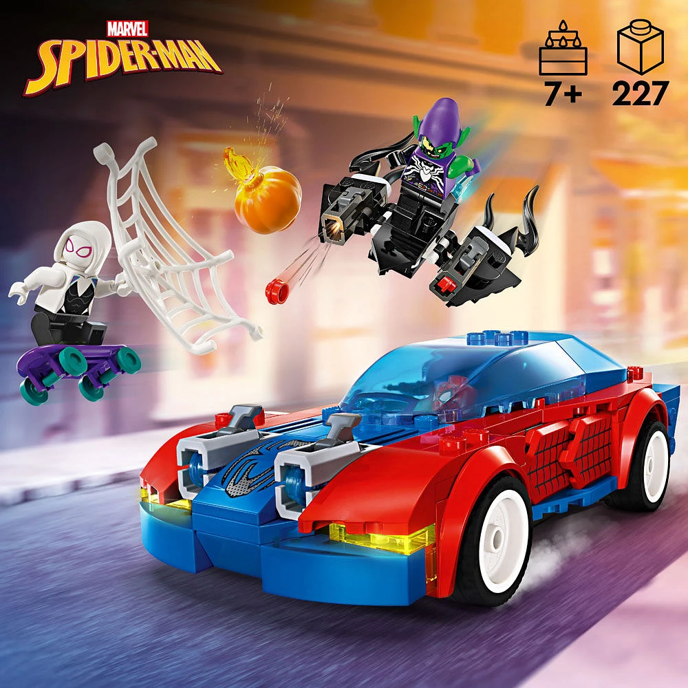 LEGO Marvel La voiture de course de Spider-Man et le Bouffon vert venomisé 76279