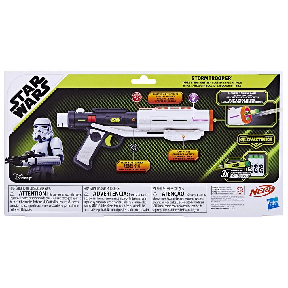 NERF GlowStrike Star Wars Stormtrooper Blaster Triple attaque, jouets Star Wars