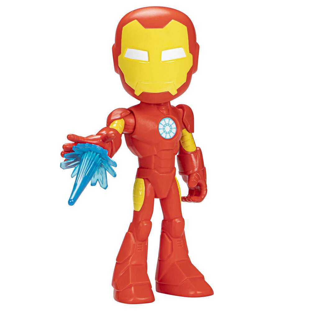 Marvel Spidey and His Amazing Friends Supersized Iron Man 9-inch Action Figure, Preschool Super Hero Toy for Kids