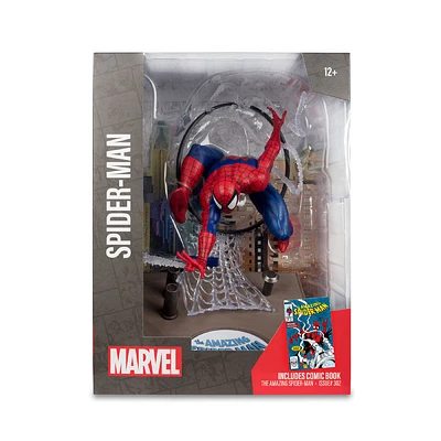 Marvel - Figure posée à l'échelle 1:6e avec scène et bande dessinée - Spider-Man