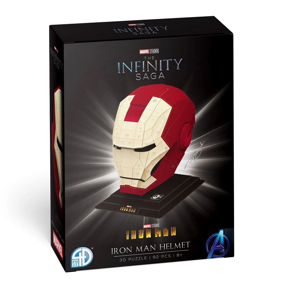 4D Build, Marvel Studios Iron Man Helmet, 3D Puzzle Paper Model Kit, 92 Piece Paper Model Kit