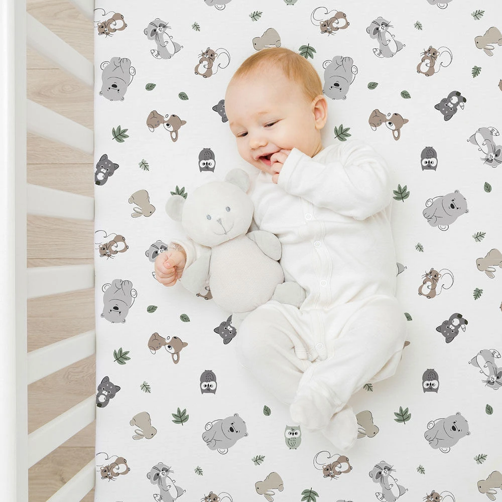 Koala Baby paquet de 2 draps en flanelle Woodland/Dots