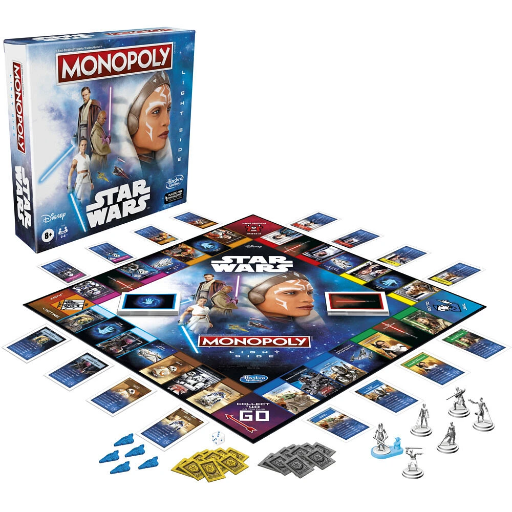 Monopoly : édition Star Wars Light Side, jeu de plateau Star Wars de Jedi, jeux pour la famille, pour 2 à 6 joueurs