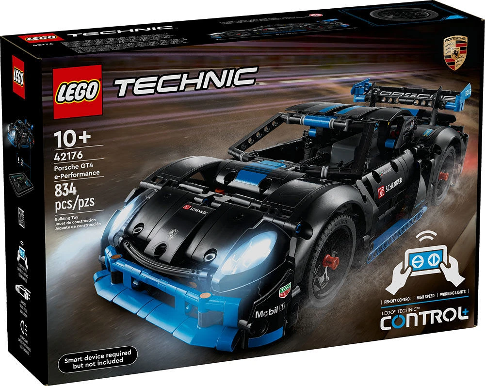 LEGO Technic Porsche GT4 e-Performance Race Car Toy, Remote Control Car Playset, Porsche Gift for Kids, 42176