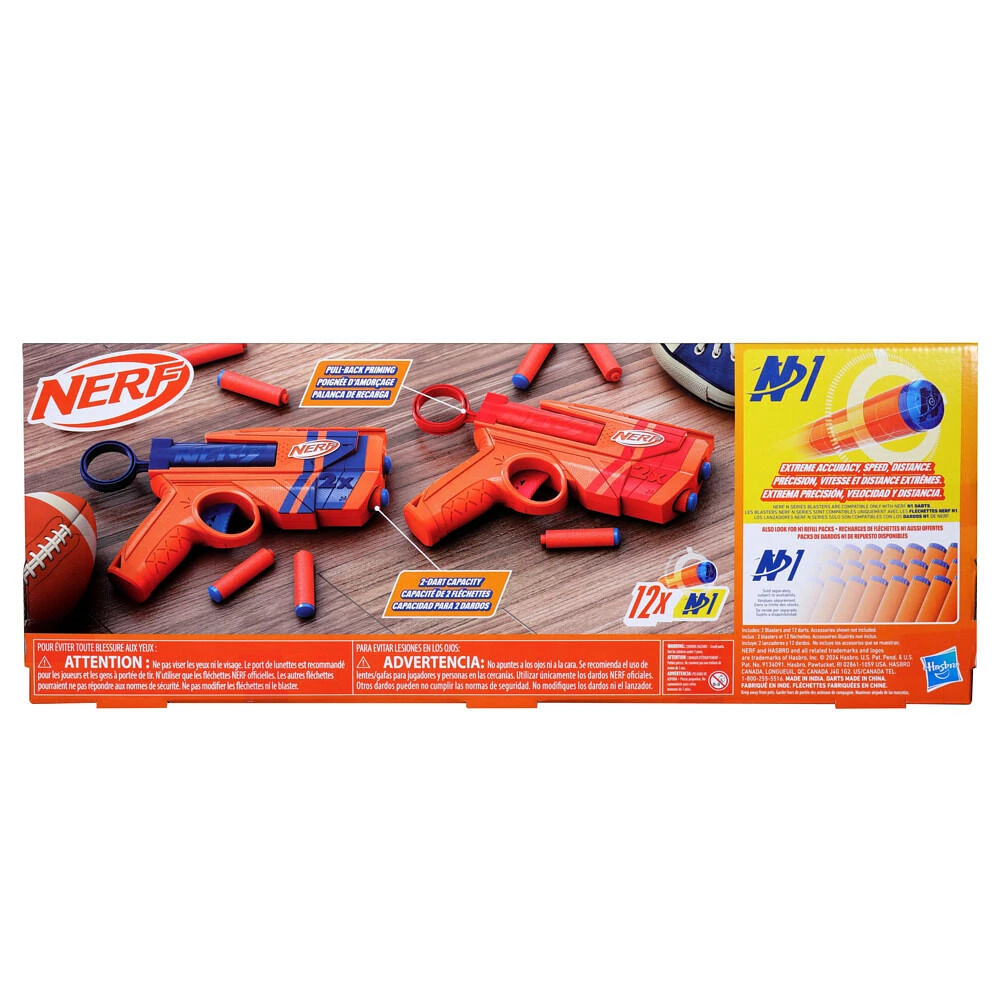 Nerf N Series, Duo Pack de blasters à fléchettes et 12 fléchettes N1