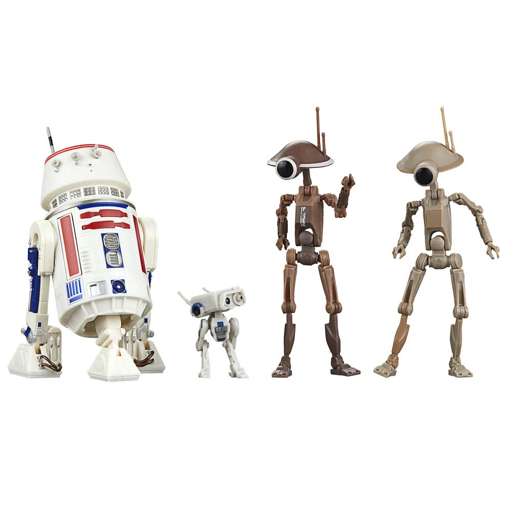 Star Wars The Black Series, pack de 4 figurines de collection R5-D4, BD-72 et droïdes pit de 15 cm, Star Wars: The Mandalorian