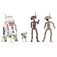 Star Wars The Black Series, pack de 4 figurines de collection R5-D4, BD-72 et droïdes pit de 15 cm, Star Wars: The Mandalorian