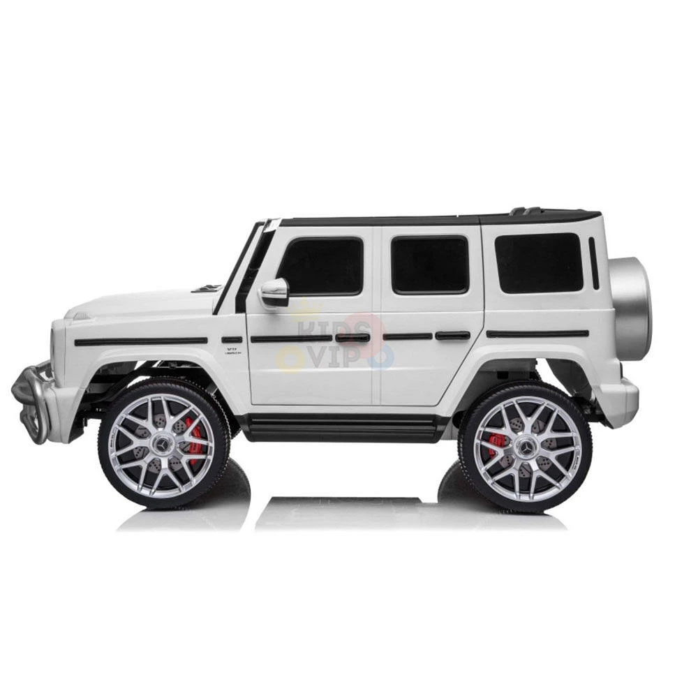KidsVip 24V Enfants et Tout-Petits Mercedes G Series 4x4 Voiture Eléctrique avec Commande à Distance - Blanc - Édition anglaise