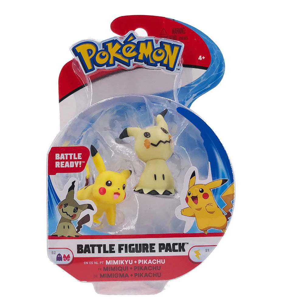 Emballage de 2 figurines de combat Pokémon - Mimiqui (Mimikyu) et Pikachu no 1