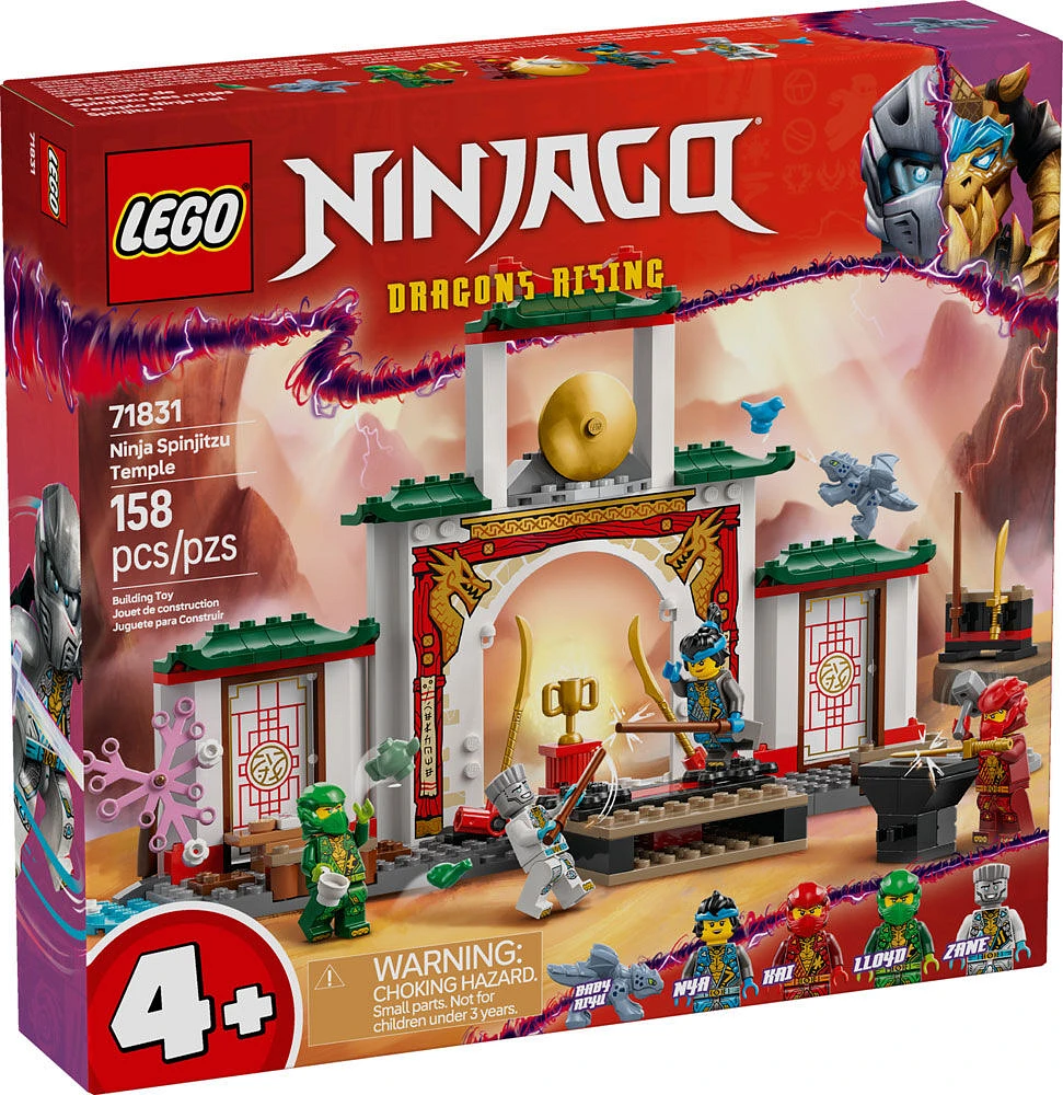 LEGO NINJAGO Le temple de Spinjitzu des ninjas, Ensemble de jeu, Jouet d'action avec 4 figurines et un modèle de dragon 71831