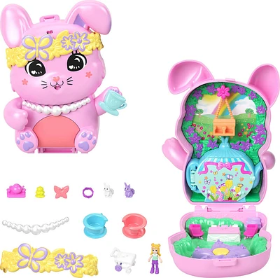 Polly Pocket Coffret Lapin Heure du Thé, micro-poupée, lapins, acc.