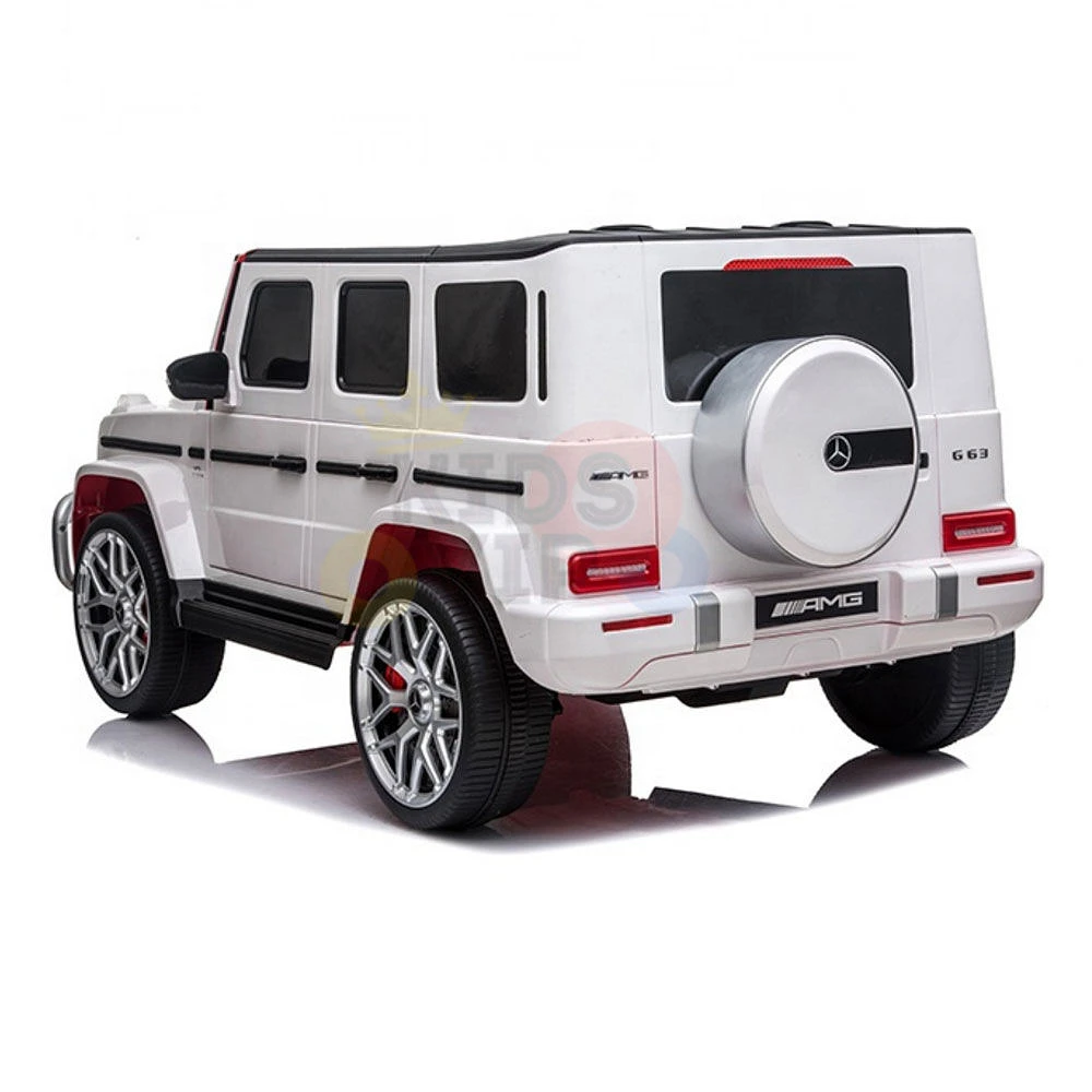 KidsVip 24V Enfants et Tout-Petits Mercedes G Series 4x4 Voiture Eléctrique avec Commande à Distance - Blanc - Édition anglaise