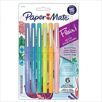 Paper Mate Flair Scented Felt Tip Pens, Assorted Nature Escape Scents and Colours, Medium Point (0.7mm), 6 Count