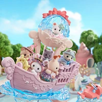 Calico Critters Château de sirène pour bébé, ensemble de jeu pour maison de poupée avec 3 figurines de poupée à collectionner